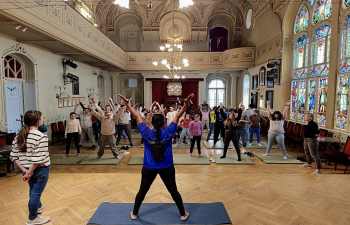 Yoga event at Blind Children's School, Budapest